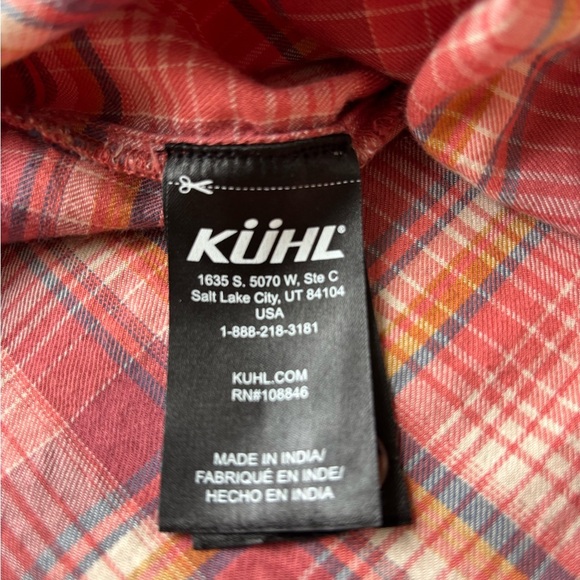 Kuhl Trailside Women’s plaid long sleeve button up shirt Hiking Camping Medium - Picture 8 of 9